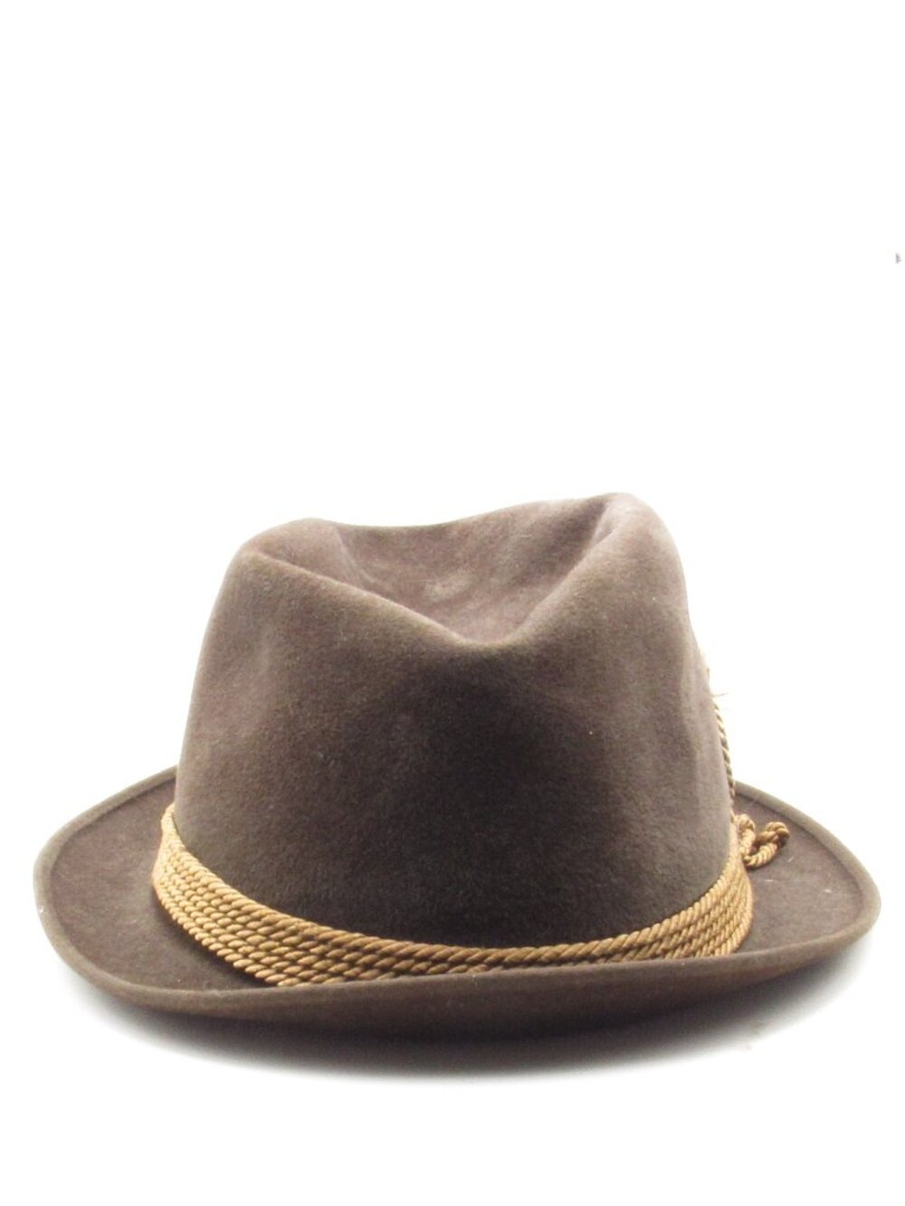 Vintage Charles James Brown Felt Fedora Size 7.5 Bird Stick Pin Good Cond